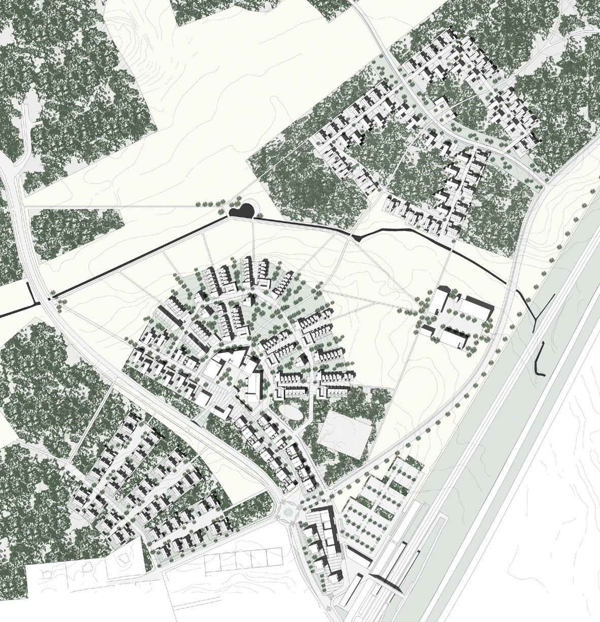 Kaunismäen alue, Mäntsälä Voittanut ehdotus “Kyläraitilla”, Arkkitehtuuritoimisto Sopanen-Svärd Oy 